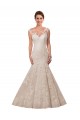Blanc Sirène Illusion Dentelle Robes de mariée Prix Réduit