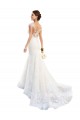 Blanc Sirène Illusion Dentelle Robes de mariée Prix Réduit
