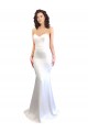 Blanc Sirène Sans bretelle Col Haut Crêpe Stretch Longue Formelles Robes demoiselle d'honneur / Robes de soirée / Robes de bal Prix Réduit