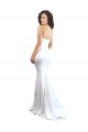 Blanc Sirène Sans bretelle Col Haut Crêpe Stretch Longue Formelles Robes demoiselle d'honneur / Robes de soirée / Robes de bal Prix Réduit