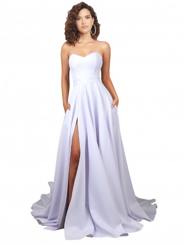 Blanc Trapèze Crêpe Stretch Simple Plage Robes de mariée Prix Réduit