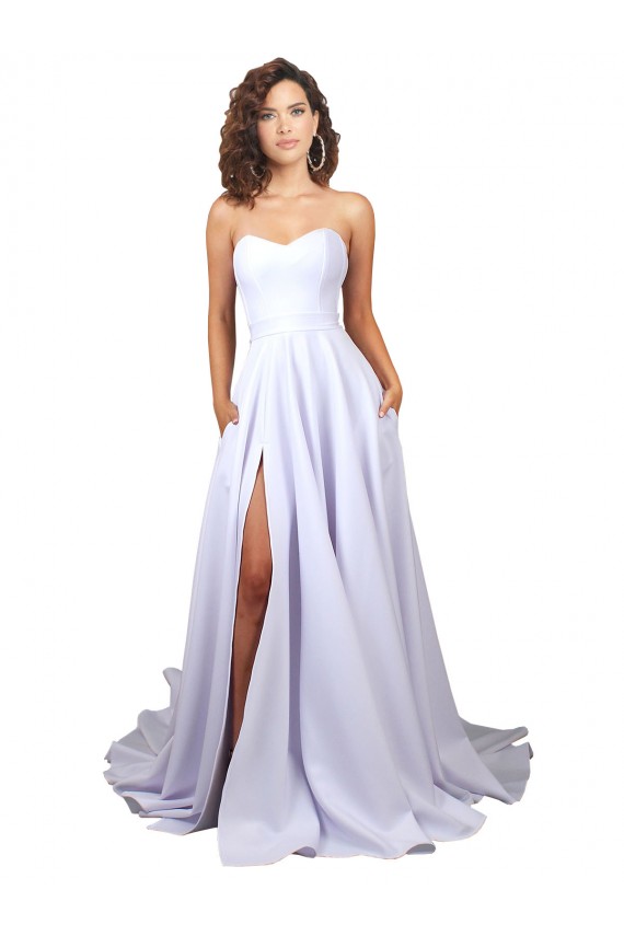 Blanc Trapèze Crêpe Stretch Simple Plage Robes de mariée Prix Réduit