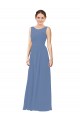 Bleu Windsor Fourreau Illusion Mousseline Longue Robes demoiselle d'honneur Prix Réduit