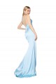 Bleu ciel clair Sirène Col Haut Bretelles spaghetti Satiné Stretch Longue Formelles Robes demoiselle d'honneur / Robes de soirée / Robes de bal Prix Réduit