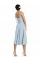 Bleu ciel clair Trapèze midi Crêpe Stretch Courte Robes demoiselle d'honneur / Robes de bal / Robes de cocktail Prix Réduit