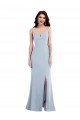 Bleu ciel clair Trompette Bretelles spaghetti Crêpe Stretch Longue Formelles Robes demoiselle d'honneur / Robes de soirée / Robes de bal Prix Réduit