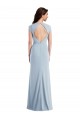 Bleu ciel clair Trompette Crêpe Stretch Longue Formelles Robes demoiselle d'honneur / Robes de soirée / Robes de bal Prix Réduit