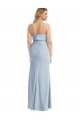 Bleu ciel clair Trompette Sans bretelle Crêpe Stretch Longue Robes demoiselle d'honneur / Robes de bal Prix Réduit