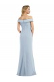 Bleu ciel clair Trompette Épaule Dénudée Crêpe Stretch Longue Robes demoiselle d'honneur / Robes de bal Prix Réduit
