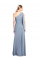 Bleu fumée Fourreau Crêpe Stretch Longue Formelles Robes demoiselle d'honneur / Robes de soirée / Robes de bal Prix Réduit