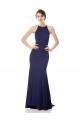 Bleu marine Sirène Licou Col Haut Crêpe Stretch Longue Formelles Robes demoiselle d'honneur / Robes de soirée / Robes de bal Prix Réduit