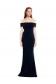 Bleu marine foncé Sirène Épaule Dénudée Crêpe Stretch Longue Formelles Robes demoiselle d'honneur / Robes de soirée / Robes de bal Prix Réduit