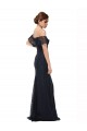 Bleu marine foncé Sirène Épaule Dénudée Dentelle Longue Robes demoiselle d'honneur / Robes de bal Prix Réduit