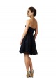Bleu marine foncé Trapèze Col V Dentelle Courte Robes demoiselle d'honneur / Robes de cocktail Prix Réduit