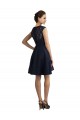Bleu marine foncé Trapèze Col V Dentelle Courte Robes demoiselle d'honneur / Robes de cocktail Prix Réduit