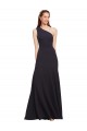 Bleu marine foncé Trapèze Crêpe Stretch Longue Formelles Robes demoiselle d'honneur / Robes de soirée / Robes de bal Prix Réduit