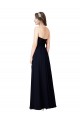 Bleu marine foncé Trapèze Mousseline Longue Robes demoiselle d'honneur Prix Réduit