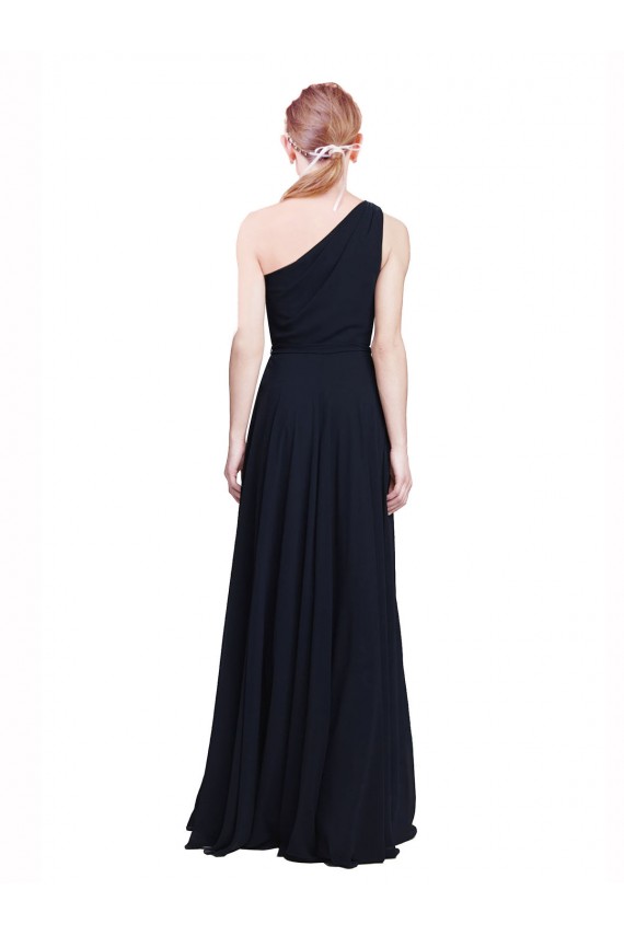 Bleu marine foncé Trapèze Mousseline Longue Robes demoiselle d'honneur Prix Réduit
