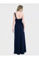 Bleu marine foncé Trapèze Mousseline Longue Robes demoiselle d'honneur Prix Réduit