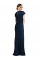 Bleu marine foncé Trompette Épaule Dénudée Crêpe Stretch Longue Formelles Robes demoiselle d'honneur / Robes de soirée / Robes de bal Prix Réduit