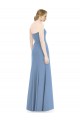 Bleu poussiéreux Sirène Sans bretelle Mousseline Longue Robes demoiselle d'honneur Prix Réduit
