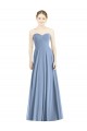 Bleu poussiéreux Trapèze Mousseline Longue Robes demoiselle d'honneur Prix Réduit
