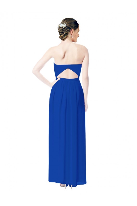 Bleu roi Fourreau Mousseline Longue Robes demoiselle d'honneur Prix Réduit