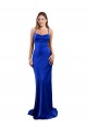 Bleu roi Fourreau Satiné Soyeux Longue Formelles Robes demoiselle d'honneur / Robes de soirée / Robes de bal Prix Réduit