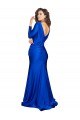 Bleu roi Sirène Col V Satiné Soyeux Longue Formelles Robes demoiselle d'honneur / Robes de soirée / Robes de bal Prix Réduit