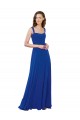 Bleu roi Trapèze Col Carré Mousseline Longue Robes demoiselle d'honneur Prix Réduit