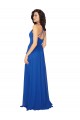 Bleu roi Trapèze Col V Mousseline Longue Robes demoiselle d'honneur Prix Réduit