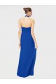 Bleu roi Trapèze Licou Mousseline Longue Robes demoiselle d'honneur Prix Réduit