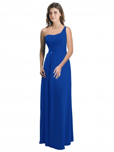 Bleu roi Trapèze Mousseline Longue Robes demoiselle d'honneur Prix Réduit