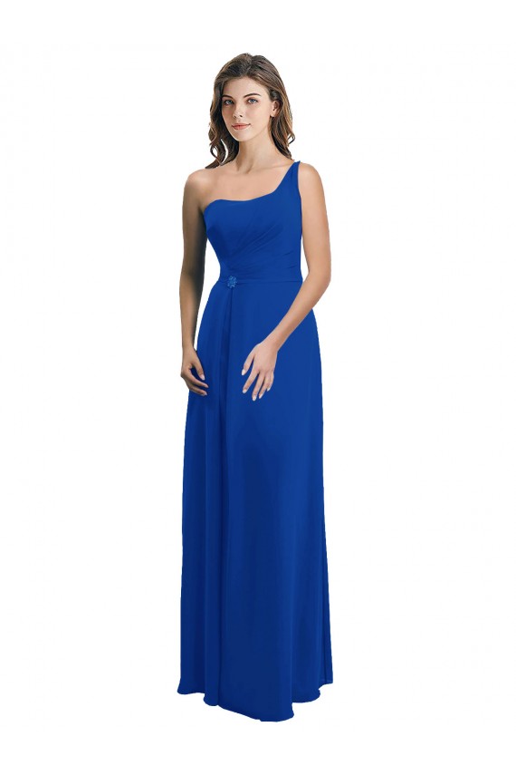 Bleu roi Trapèze Mousseline Longue Robes demoiselle d'honneur Prix Réduit