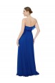Bleu roi Trapèze Sans bretelle Mousseline Longue Robes demoiselle d'honneur Prix Réduit