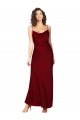 Bordeaux Fourreau Satiné Soyeux Longue Formelles Robes demoiselle d'honneur / Robes de soirée / Robes de bal Prix Réduit