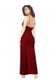 Bordeaux Fourreau Satiné Soyeux Longue Formelles Robes demoiselle d'honneur / Robes de soirée / Robes de bal Prix Réduit