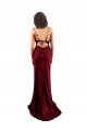 Bordeaux Fourreau Satiné Soyeux Longue Formelles Robes demoiselle d'honneur / Robes de soirée / Robes de bal Prix Réduit