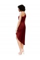 Bordeaux Fourreau midi Satiné Stretch Courte Robes demoiselle d'honneur / Robes de soirée / Robes de cocktail Prix Réduit