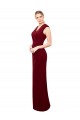 Bordeaux Sirène Col V Mousseline Longue Robes demoiselle d'honneur / Robes de bal Prix Réduit