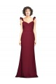 Bordeaux Sirène Sans bretelle Crêpe Stretch Longue Robes demoiselle d'honneur / Robes de bal Prix Réduit
