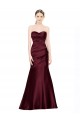 Bordeaux Sirène Satiné Longue Formelles Robes demoiselle d'honneur / Robes de soirée / Robes de bal Prix Réduit