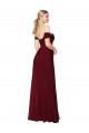 Bordeaux Sirène Épaule Dénudée Mousseline Longue Formelles Robes demoiselle d'honneur / Robes de soirée / Robes de bal Prix Réduit