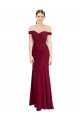 Bordeaux Sirène Épaule Dénudée Mousseline Longue Robes demoiselle d'honneur / Robes de bal Prix Réduit