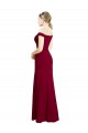 Bordeaux Sirène Épaule Dénudée Mousseline Longue Robes demoiselle d'honneur / Robes de bal Prix Réduit