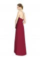 Bordeaux Trapèze Bretelles spaghetti Col V Mousseline Longue Asymétrique Robes demoiselle d'honneur Prix Réduit