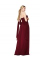 Bordeaux Trapèze Sans bretelle Mousseline Longue Formelles Robes demoiselle d'honneur / Robes de soirée / Robes de bal Prix Réduit