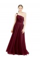 Bordeaux Trapèze Tulle Longue Robes demoiselle d'honneur Prix Réduit