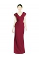Bordeaux Trompette Col V Mousseline Longue Robes demoiselle d'honneur Prix Réduit
