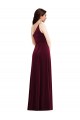 Bordeaux Trompette Velours Stretch Longue Robes demoiselle d'honneur / Robes de bal Prix Réduit